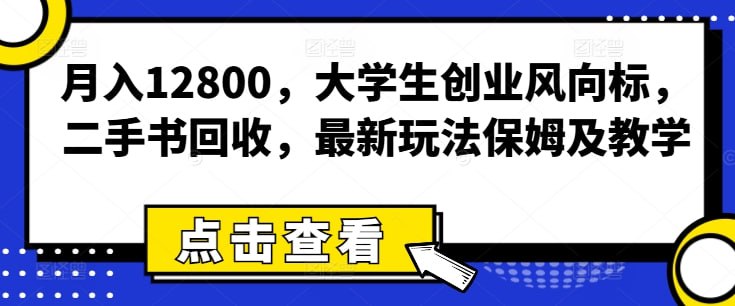 大学生创业风向标，二手书回收，最新玩法保姆及教学