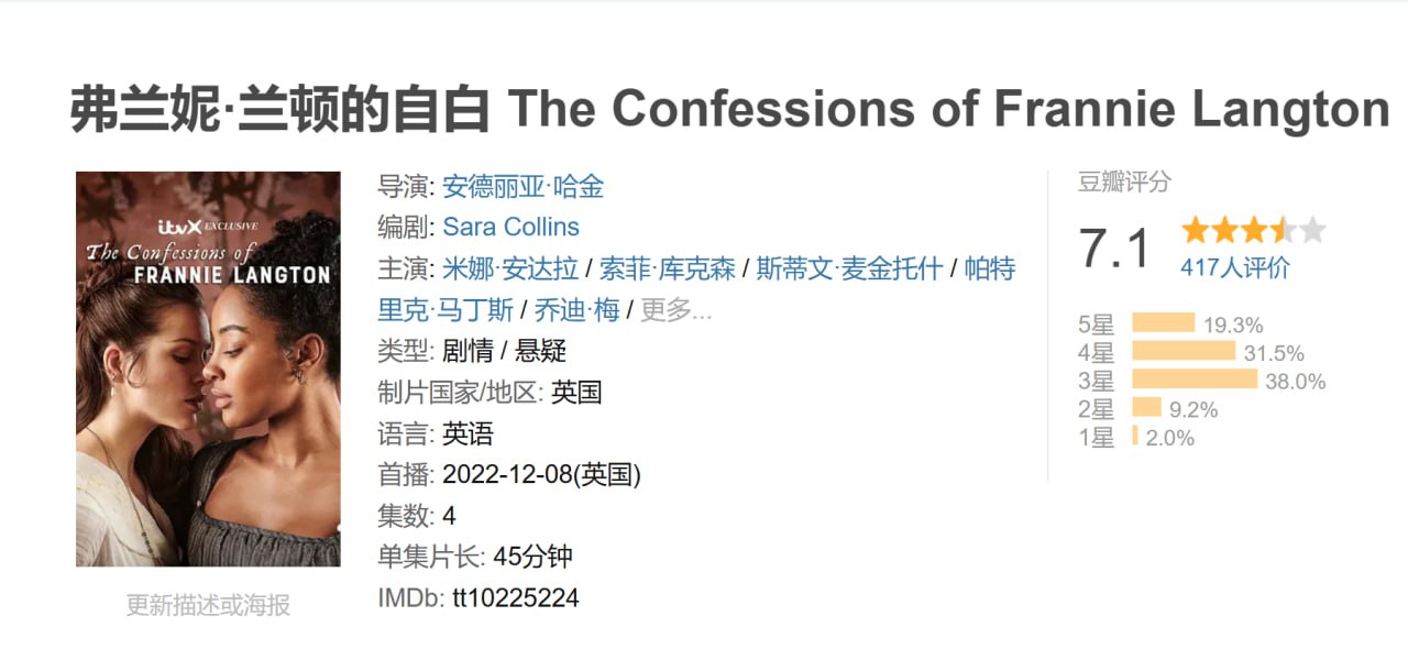 弗兰妮·兰顿的自白 The Confessions of Frannie Langton (2022)