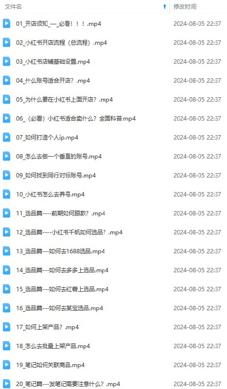 2024小红书电商实战课：全体系打造 全方位梳理 小红书电商逻辑体系 (42节)