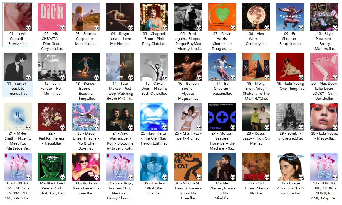 英国UK单曲榜TOP40 (2025年7月4日)