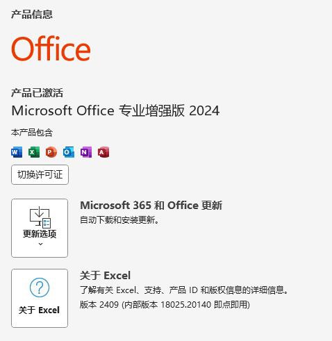 Microsoft office 2024 专业增强版（word+excel+ppt+Outlook+OneNote+access+project+visio）