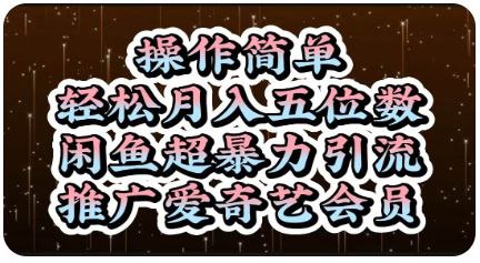 操作简单，轻松月入5位数，闲鱼超暴力引流推广爱奇艺会员