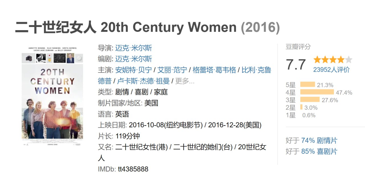 二十世纪女人 20th Century Women (2016)