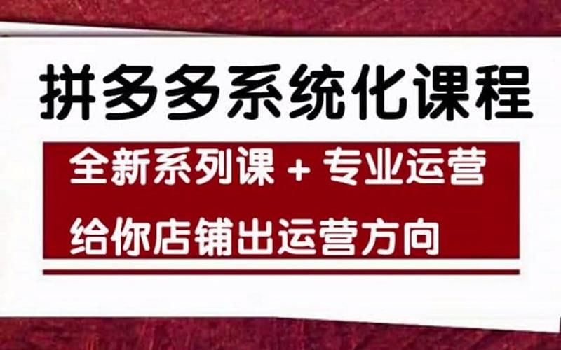 拼多多系统化运营课程