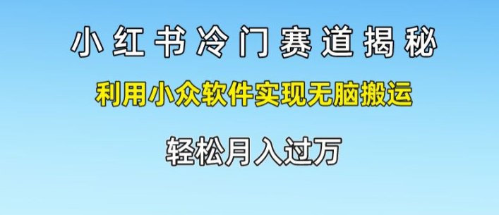 小红书冷门赛道揭秘，利用小众软件实现无脑搬运
