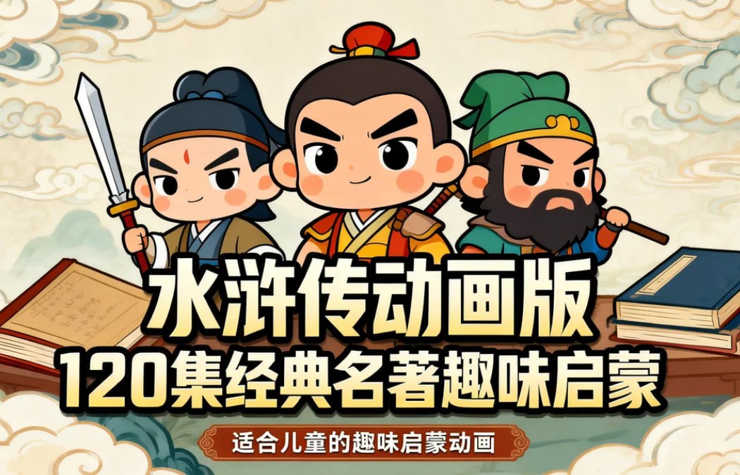 乐乐课堂水浒传动画版，120集经典名著趣味启蒙
