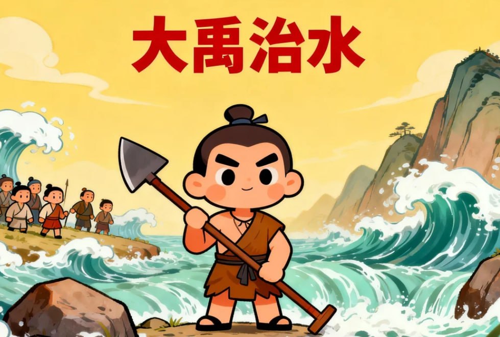 大禹治水动画，带娃领略华夏智慧与治水精神