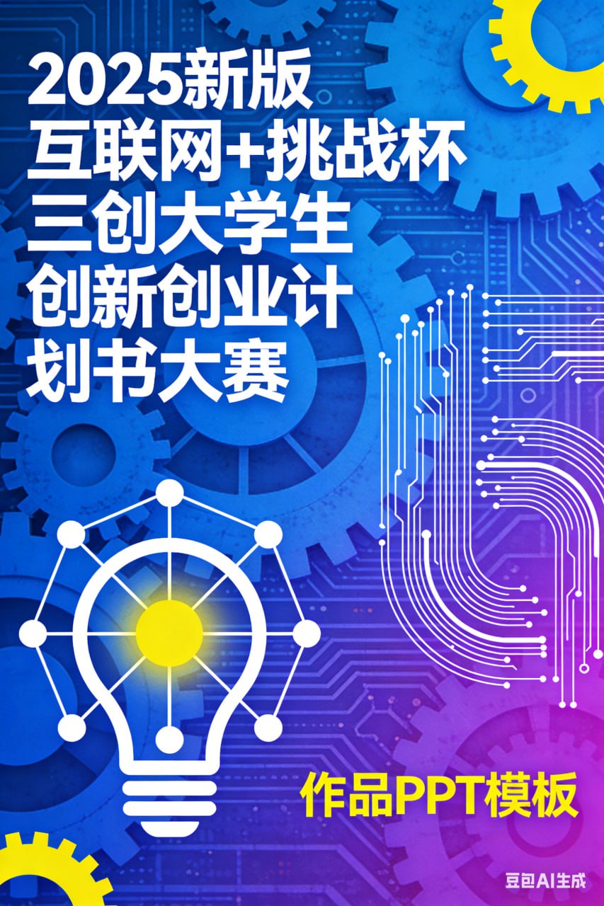 2025新版互联网+挑战杯三创大学生创新创业计划书大赛作品ppt模板