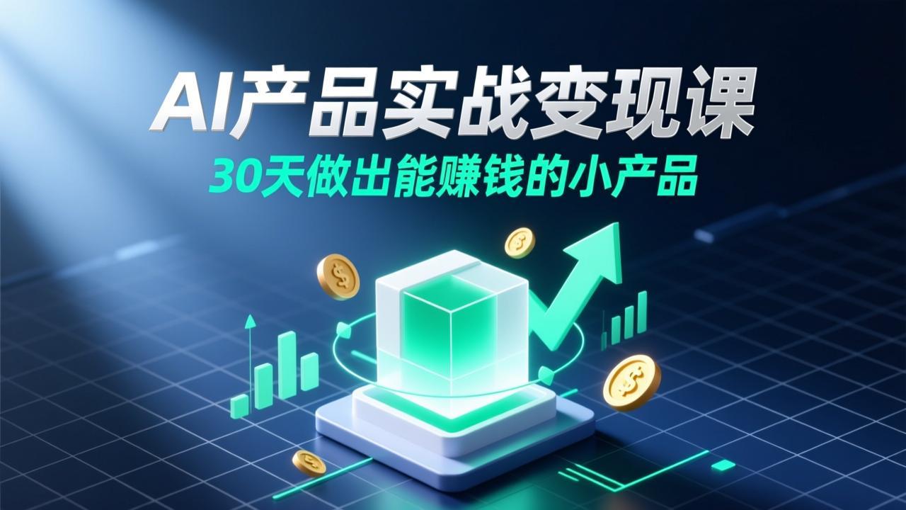 AI产品实战变现课，30天做出能赚钱的小产品