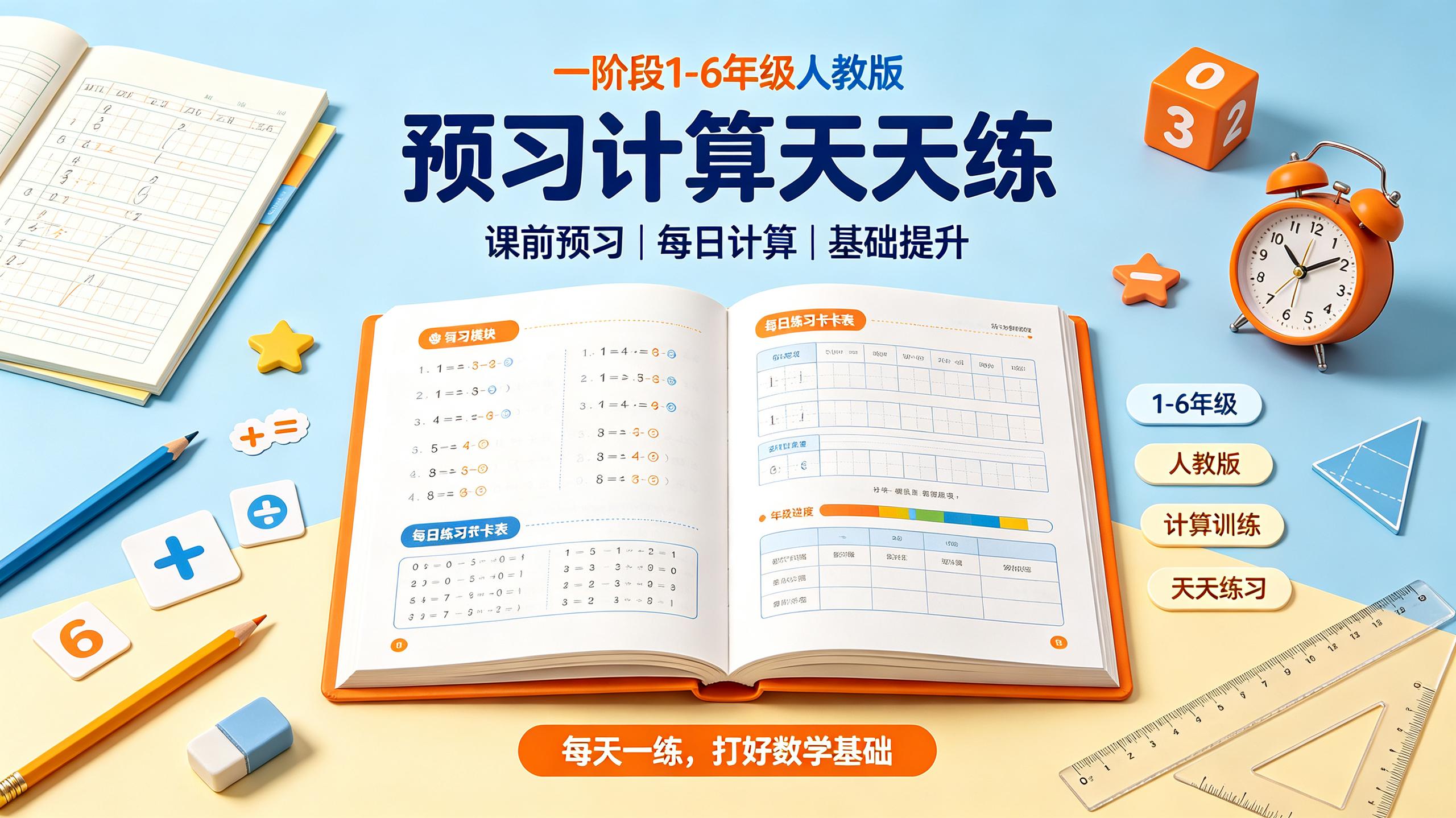 预习计算天天练一阶段1-6年级人教版