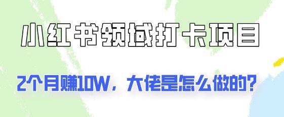 2个月赚10W的小红书打卡项目