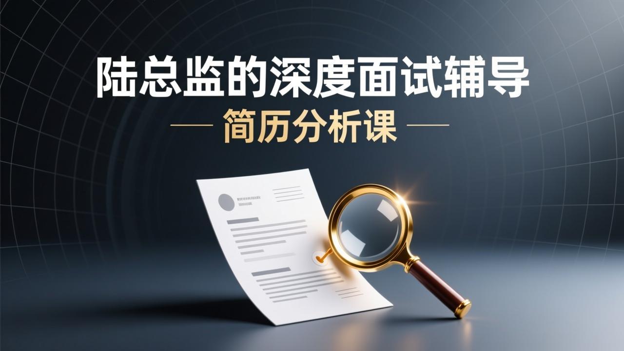 陆总监的深度面试辅导简历分析课