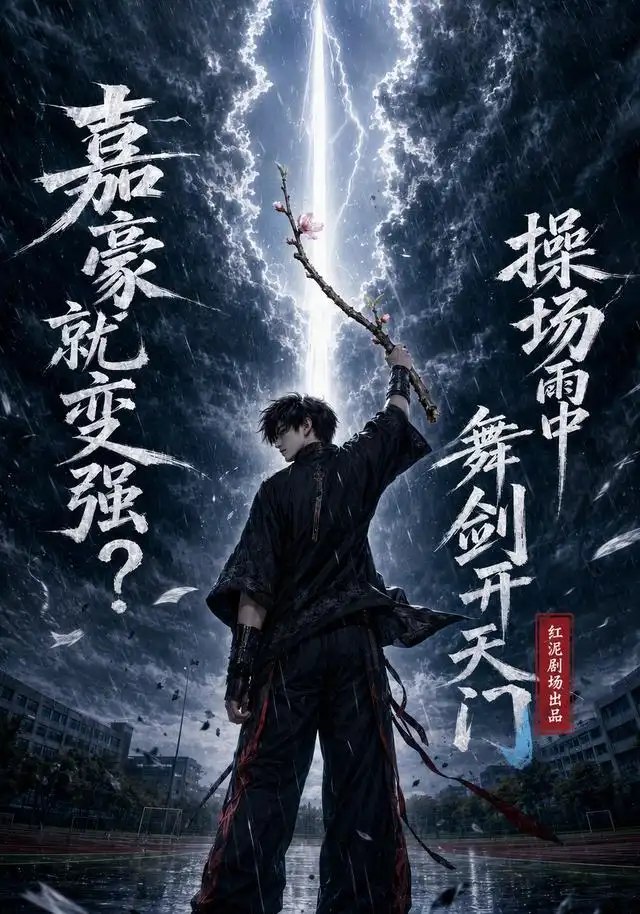 嘉豪就变强？操场雨中舞剑开天门&嘉豪就变强操场雨中舞剑开天门（68集）AI短剧