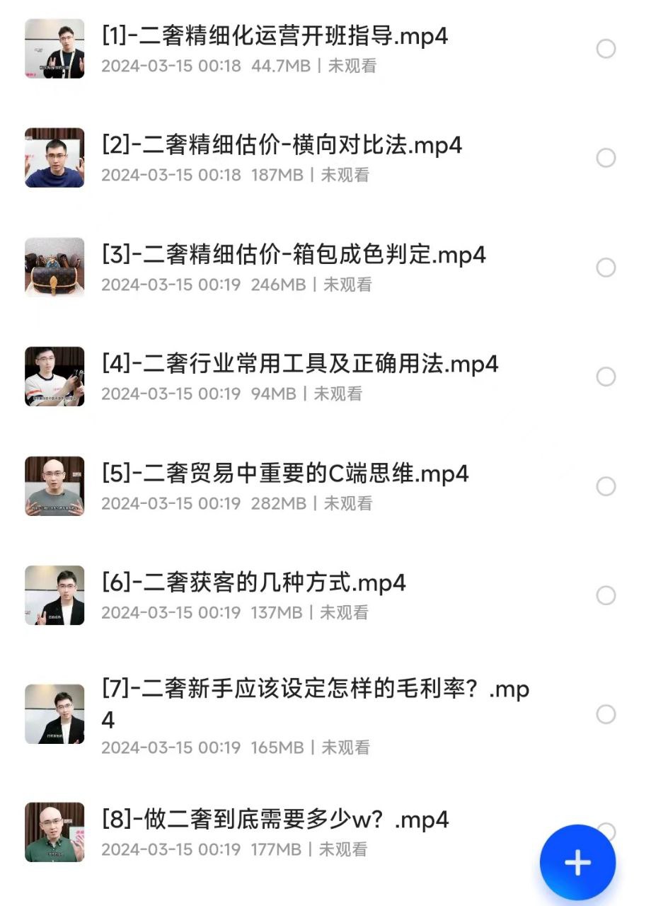 二手奢侈品精细运营课程（58节全）