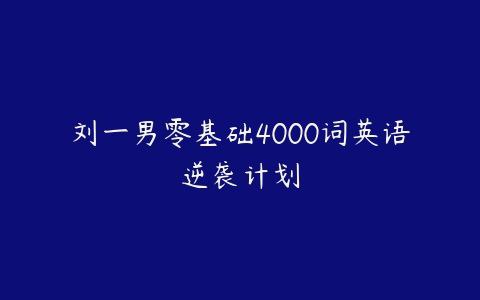刘一男零基础4000词英语逆袭计划