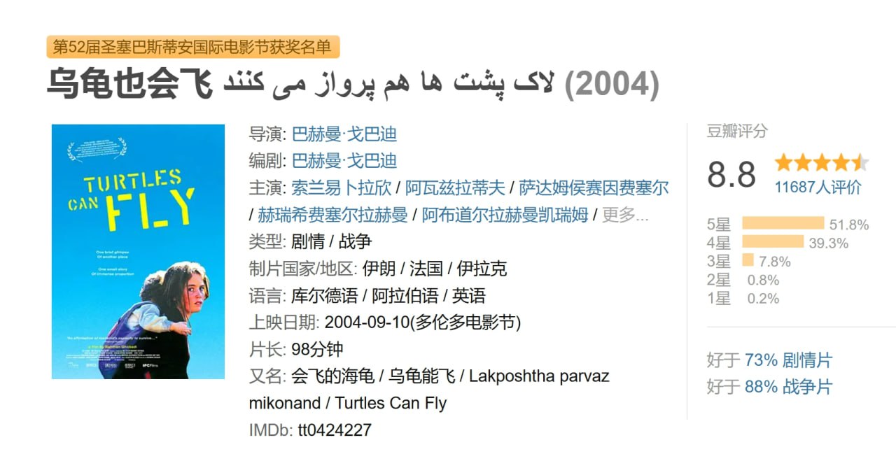 乌龟也会飞 لاک پشت ها هم پرواز می کنند (2004)