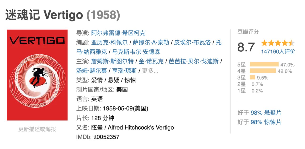 迷魂记 1958 BD中字 1080p Bluray