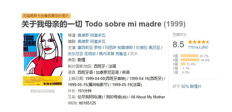 [关于我母亲的一切][1999][外挂中字[1080P蓝光][10.9G]