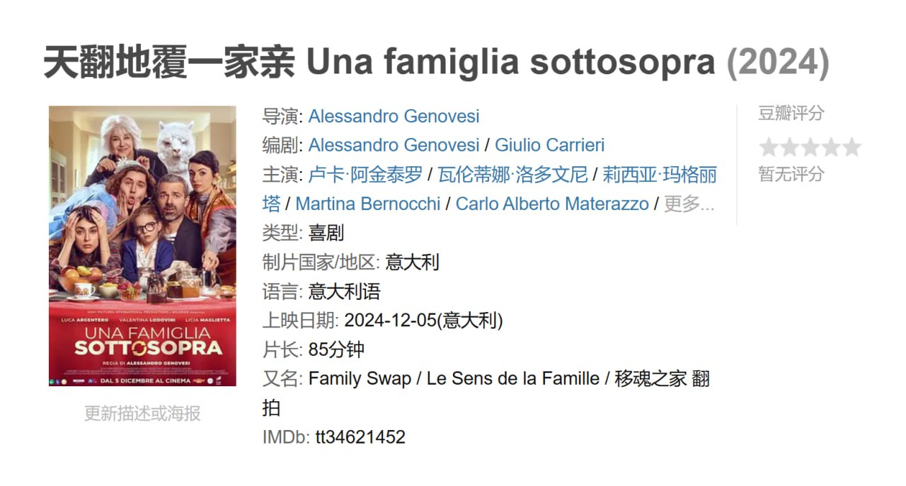 天翻地覆一家亲 Una famiglia sottosopra (2024)