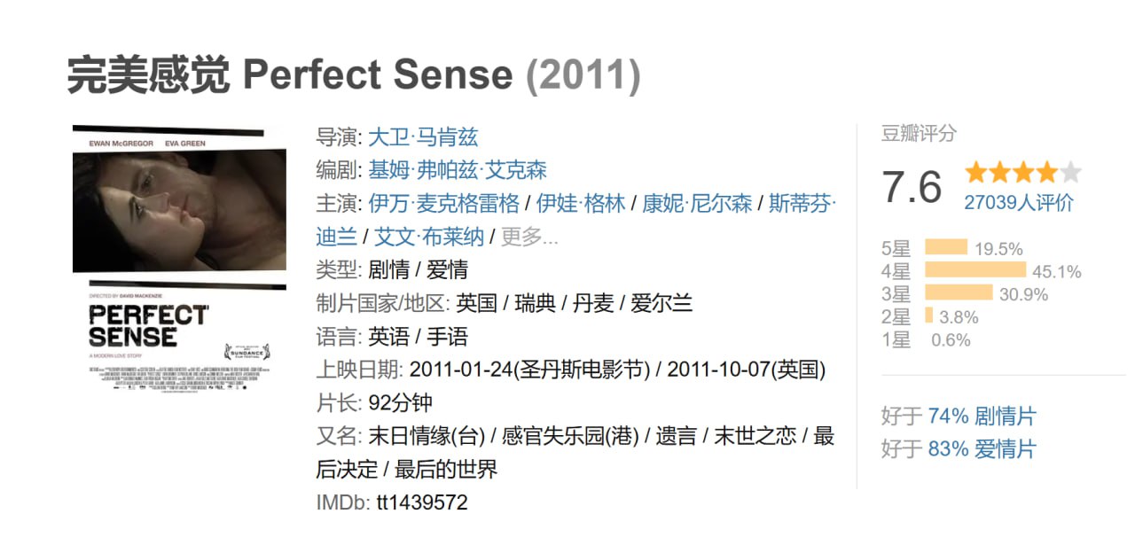 完美感觉 Perfect Sense (2011)