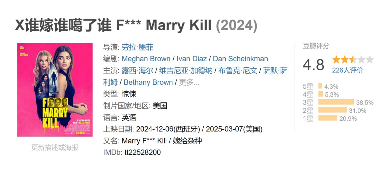 X谁嫁谁噶了谁 F*** Marry Kill (2024)