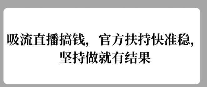 官方扶持快准稳，坚持做就有结果
