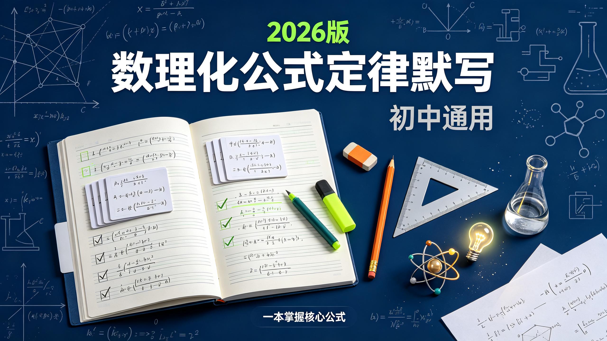 2026版一本初中数理化公式定律默写