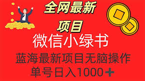 微信小绿书，蓝海项目，无脑操作，一天十几分钟，单号日入1000