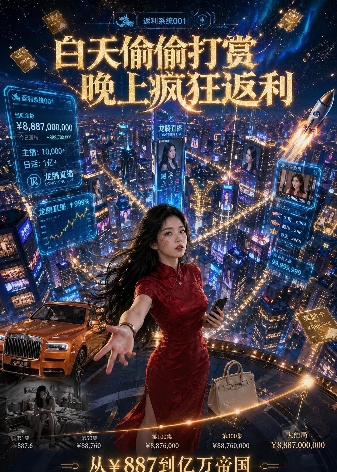 白天偷偷打赏晚上疯狂返利 (70集) Ai短剧