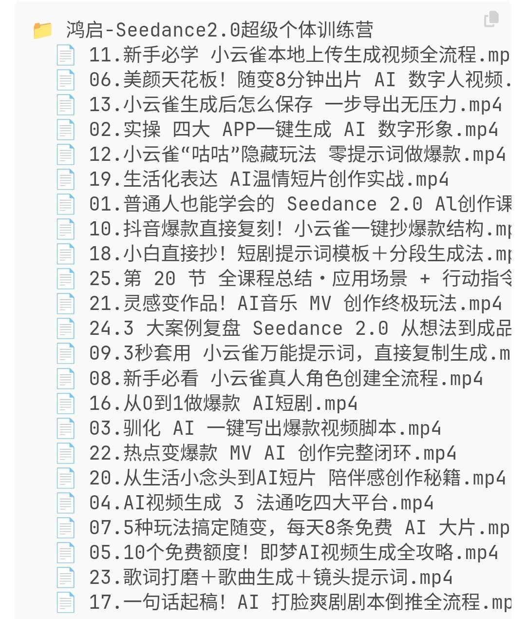 鸿启-Seedance2.0 超级个体训练营