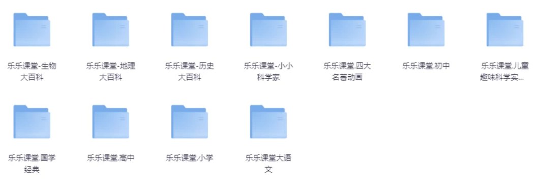 乐乐课堂超级大合集（小学+初中+高中+国学+四大名著+生物大百科+地理大百科+历史大百科+科学实验等）