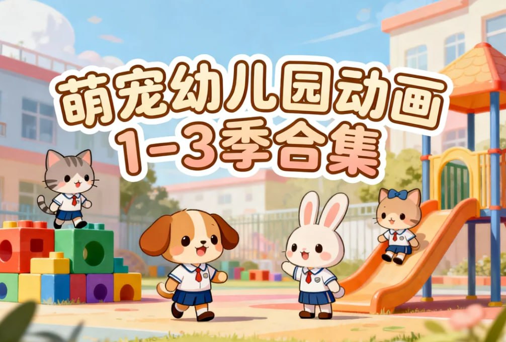 幼儿英语启蒙动画萌宠幼儿园1-3季，可爱小动物+日常对话