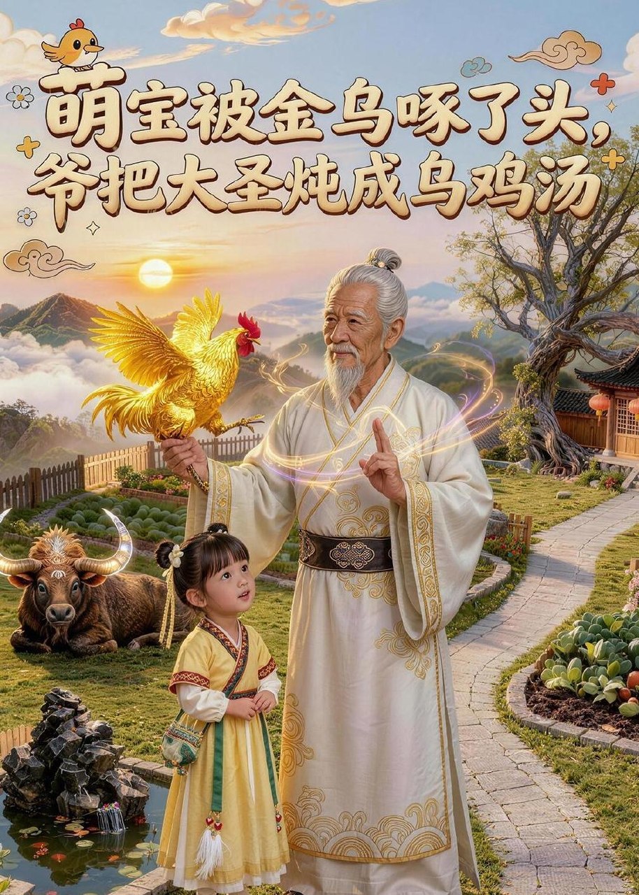 萌宝被金乌啄了头爷把大圣炖成乌鸡汤 (59集) Ai短剧 | 短剧