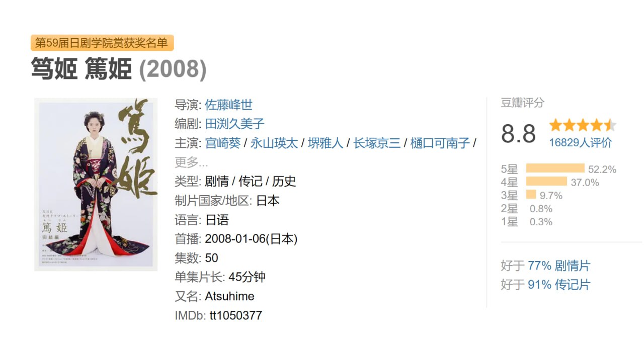 笃姬 篤姫 (2008)