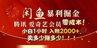 闲鱼影视会员全新玩法，小白暴利变现
