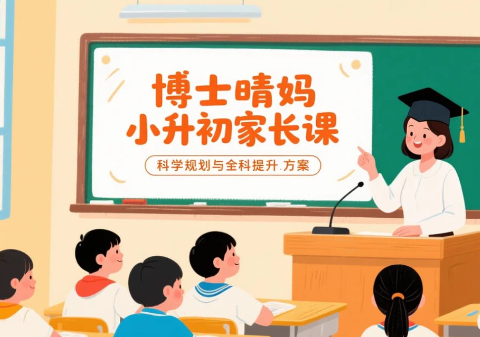 博士晴妈小升初家长课，科学规划与全科提升方案