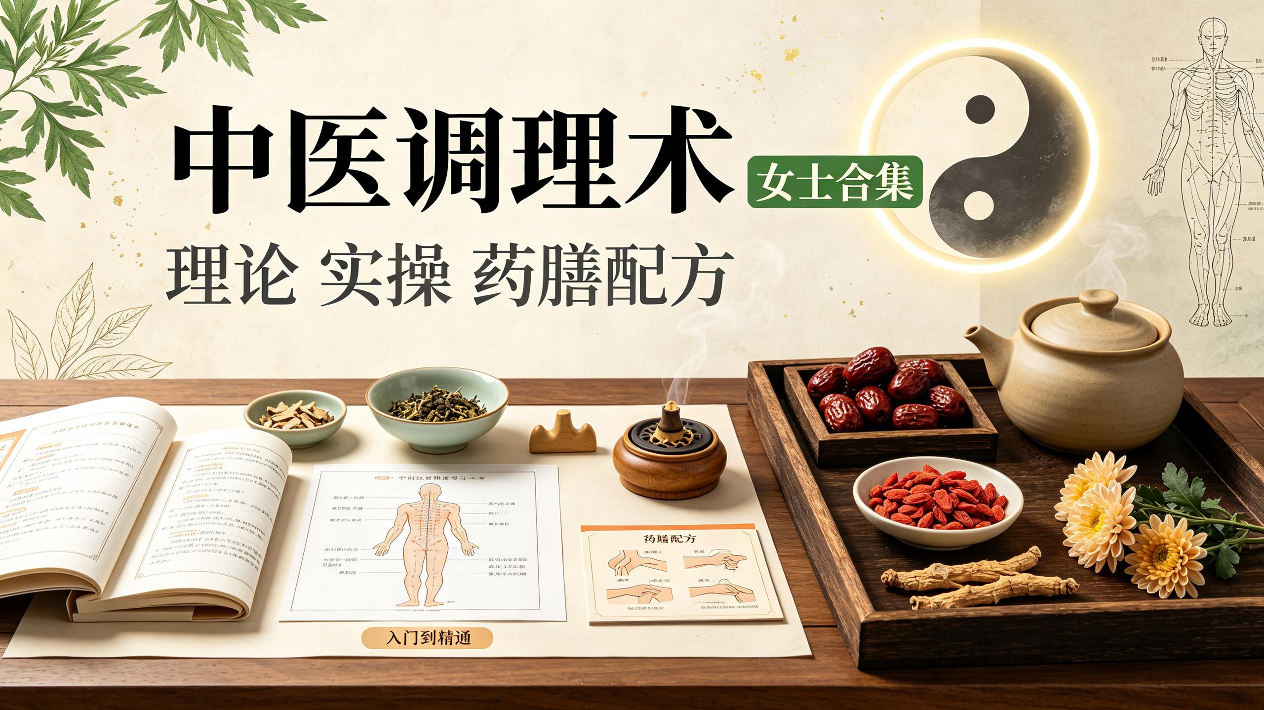 中医调理术（女士合集）理论讲解实操手法药膳配方讲解入门到精通