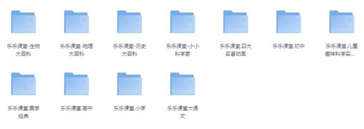乐乐课堂超级大合集（小学+初中+高中+国学+四大名著+生物大百科+地理大百科+历史大百科+科学实验等）