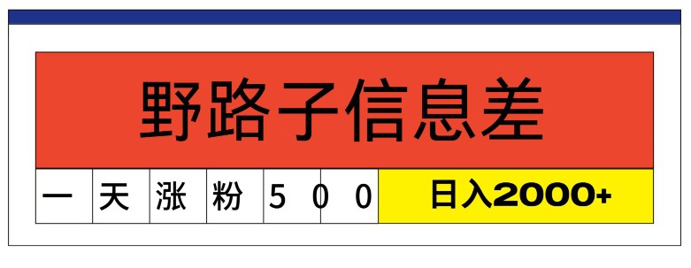 最新1000个野路子信息差新玩法，文字视频，单个作品暴粉5000+，小白轻松上手