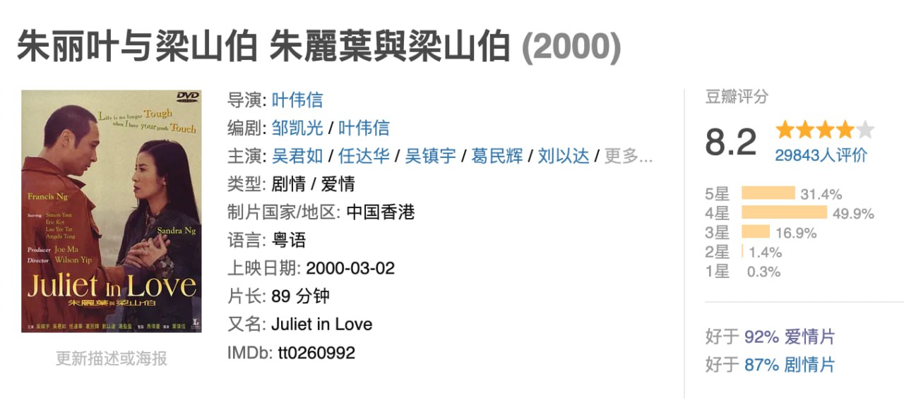 朱丽叶与梁山伯.2000.1080p.国粤双语中字