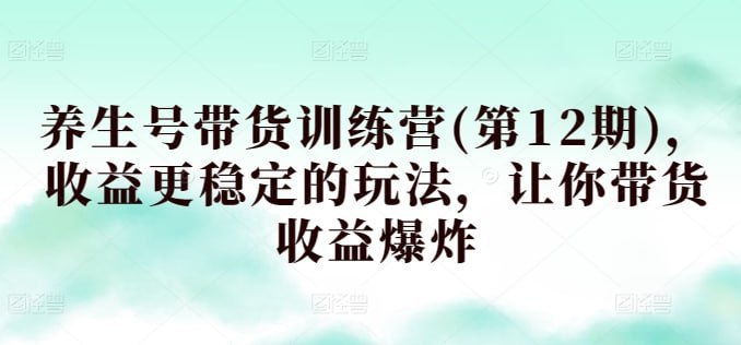 ，收益更稳定的玩法，让你带货收益爆炸