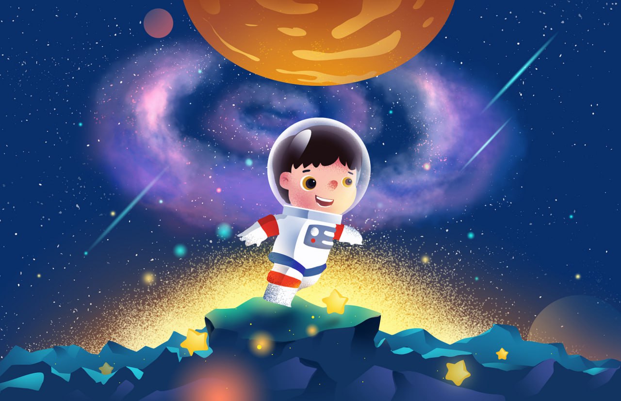 少年得到给孩子的太空探秘课