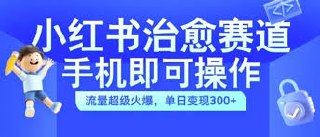 小红书治愈视频赛道，手机即可操作，流量超级火爆，单日变现300