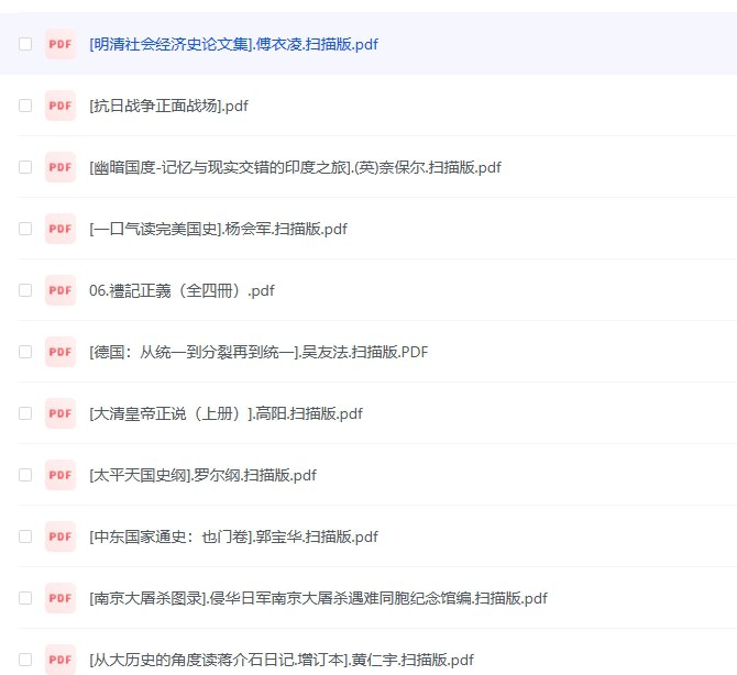 超高高质量历史书500本PDF