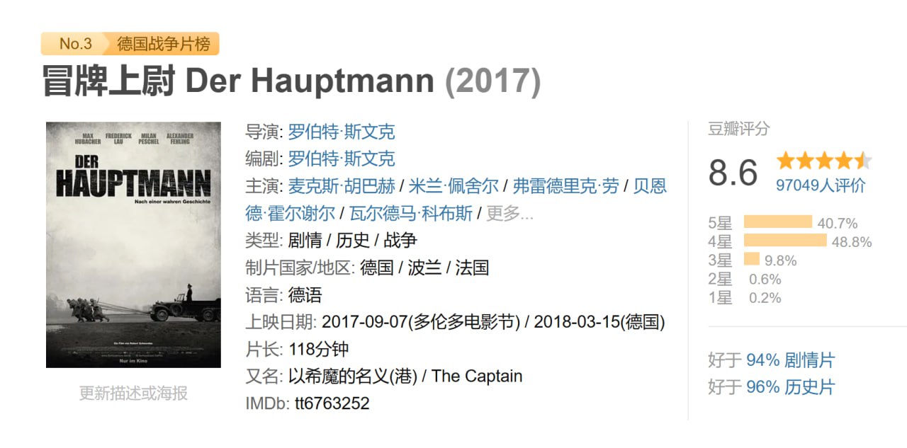 冒牌上尉 Der Hauptmann (2017)