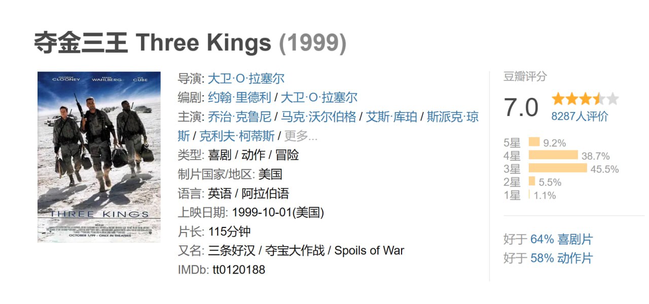 夺金三王 Three Kings (1999)