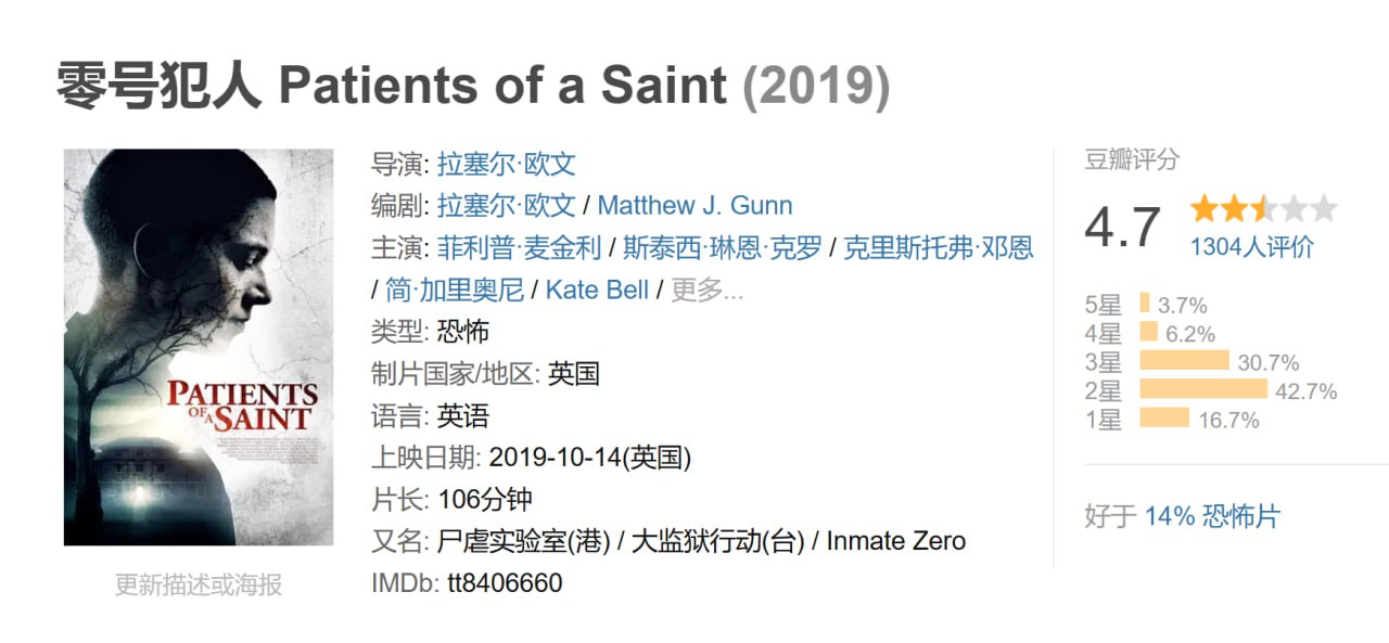零号犯人 Patients of a Saint (2019)