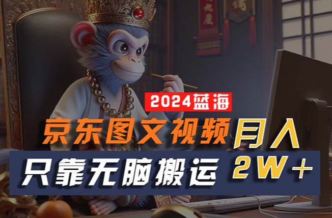 2024最新蓝海项目，京东图文视频
